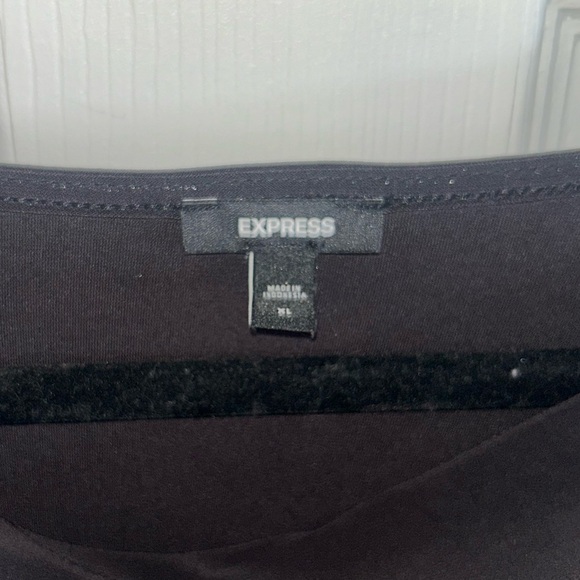 Express Black Draped Blouse Extra Large - Picture 4 of 4